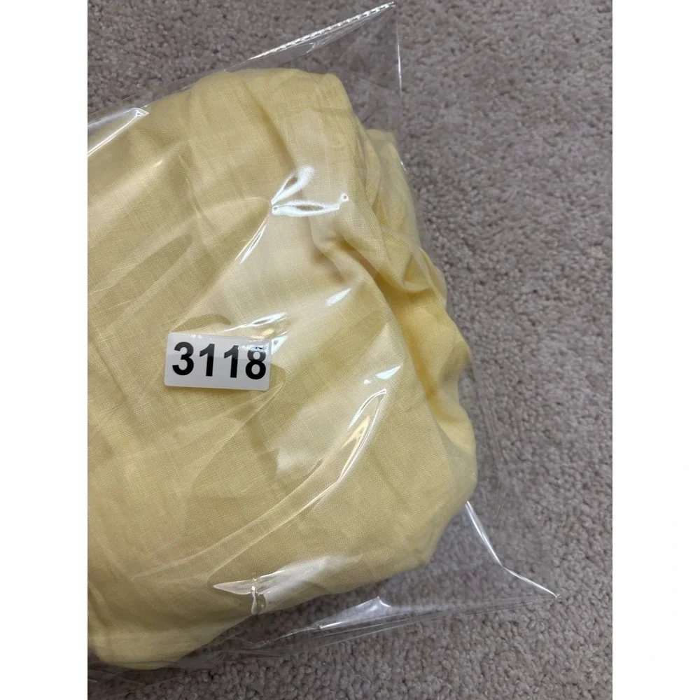 New Women's Talbots 100% Linen Relax Button Down Shirt Yellow Size 12 - Picture 6 of 6